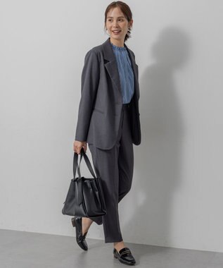 組曲 L ハンサムツイルテーパード パンツ グレー系