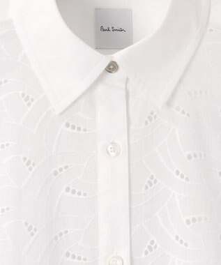 Paul Smith 【洗える】コットンレース 半袖シャツ ホワイト