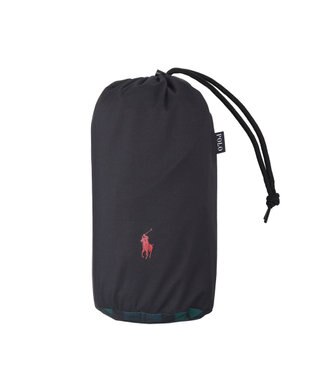 MOONBAT POLO RALPH LAUREN レインポンチョ 透湿撥水 無地×チェック 75デニール 収納袋付 ブラック