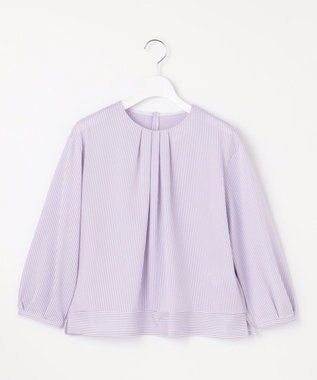 J.PRESS LADIES S 【WEB限定カラーあり】ストライプジャカード フロントタック カットソー ラベンダー系1