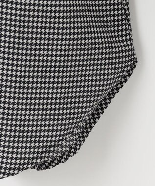 ANY SIS S 【洗える】フリルボウタイ ブラウス ブラック千鳥