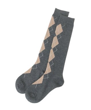 earth music&ecology アーガイルソックス Charcoal Gray