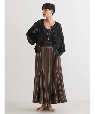 AMERICAN HOLIC リネンブレンドストライプマーメードスカート Stripe Brown