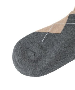 earth music&ecology アーガイルソックス Charcoal Gray
