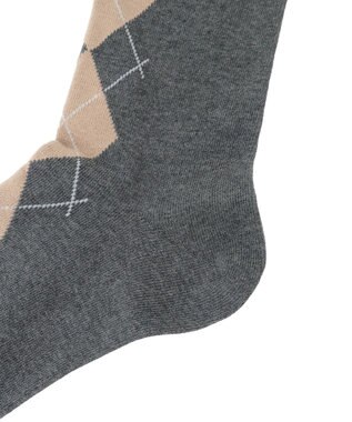 earth music&ecology アーガイルソックス Charcoal Gray