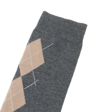 earth music&ecology アーガイルソックス Charcoal Gray