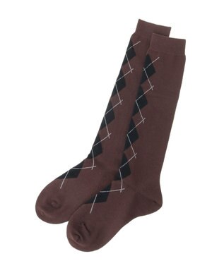earth music&ecology アーガイルソックス Brown