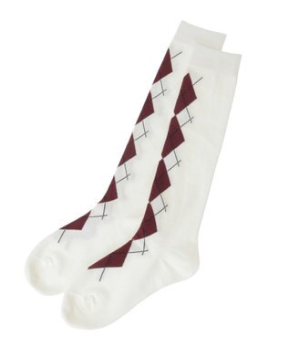 earth music&ecology アーガイルソックス Off White