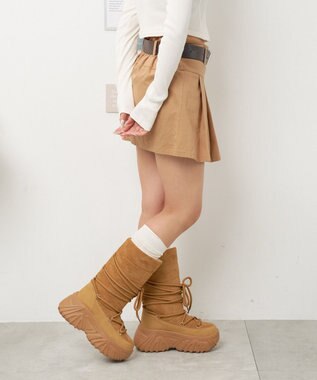 WEGO レースアップパテッドブーツ キャメル