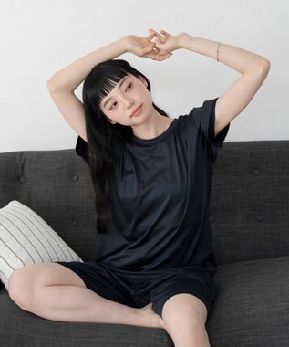WEGO 【ユニセックス着用ITEM/MLサイズ展開】接触冷感セットアップウェア ネイビー