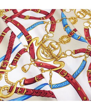 Marca 【Marcaオリジナル】ビット・ベルト 大判 シルクツイル スカーフ ベージュ