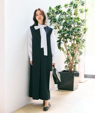 【洗濯機可】キーネックジャンパースカート