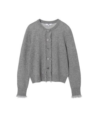 DAKS フリンジデザイン カーディガン チャコールグレー