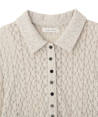 Green Parks 衿付きレースカットプルオーバー Light Gray