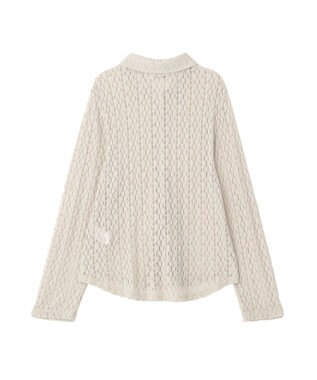 Green Parks 衿付きレースカットプルオーバー Light Gray