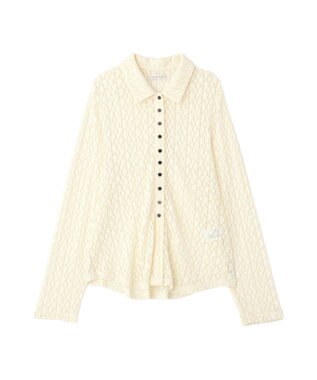 Green Parks 衿付きレースカットプルオーバー Ecru