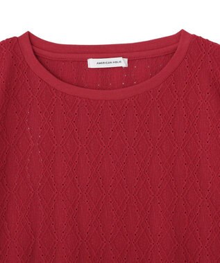 AMERICAN HOLIC フレンチスリーブ総レースプルオーバー Red