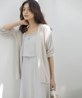 組曲 S 【WEB限定】ドレープジャージー カーディガン ベージュ系