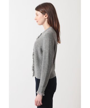 DAKS フリンジデザイン カーディガン チャコールグレー