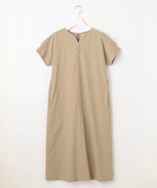 J.PRESS LADIES S 【洗える・イージーケア】ソフトタイプライター フレンチスリーブ ワンピース ベージュ系