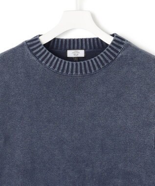 J.PRESS YORK STREET 【UNISEX】ピグメントコットン ガンジーニット ネイビー系
