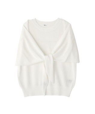 CRAFT STANDARD BOUTIQUE 【2点SET】ストール付きノースリーブニットプルオーバー Off White