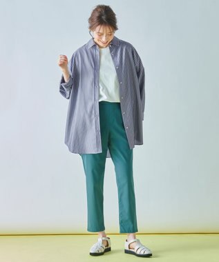 ANY 【UVケア・吸水速乾・接触冷感】ラク映えドライシャツ ネイビー系