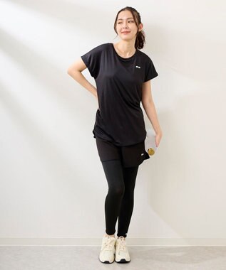 OP／FILA 【FILA】水陸両用フィットネスウェア 3点セット ブラックプリント