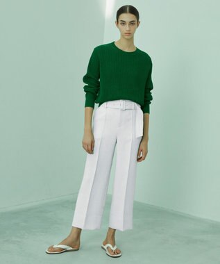 BEIGE， 【S-size】GARDENIA / クルーネックニット Pine Green