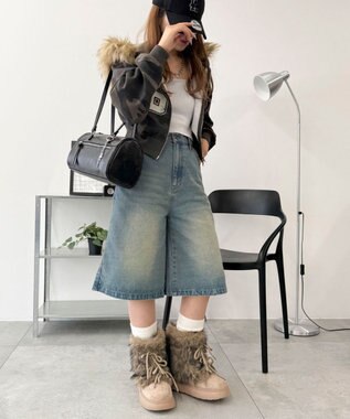 WEGO ボリュームファーレースアップFムートンブーツ ベージュ