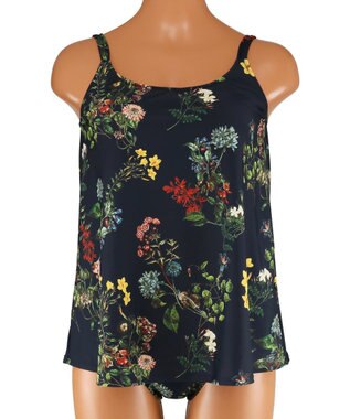 San-ai Resort（三愛水着楽園） ショルダードレス３点セット　13L・15L　【Coral veil（コーラルヴェール）】 ネイビー