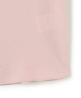 ICB L 【接触冷感・UVケア・速乾・洗える】BackSatinAmunzen 配色ボウタイブラウス ヘイズピンク系