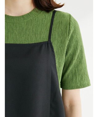 Green Parks 接触冷感　Ｉラインキャミワンピース Black