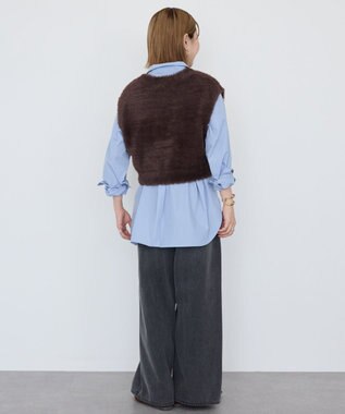 AMERICAN HOLIC 【選べる丈】シャギーニットベスト Brown