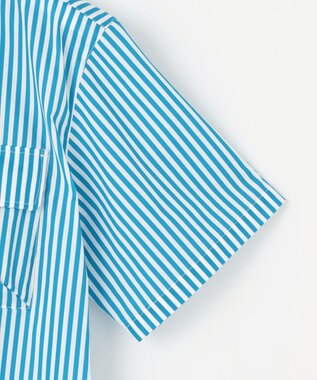 PW CIRCULUS 【高通気 / 軽撥水 / 軽量のDotAir 使用】【MEN】ストライプ柄オープンカラー サックスブルー系2