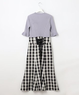 Feroux 【洗える】ニットコンビ ワンピース ブラック系2