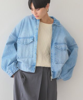 AMERICAN HOLIC デニムショートブルゾン Light Indigo