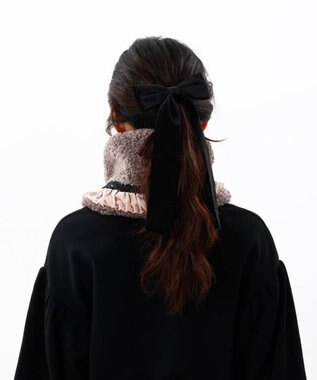 AURORA 【 ANNA SUI（アナ スイ）】エコファー差込みマフラー(WASH) ワイン