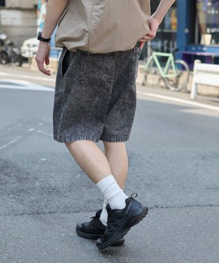 WEGO 【ウエストゴム/SMLサイズ展開】イージーコットンショーツ デニムブラックソノタ