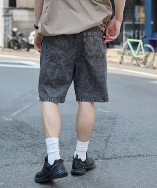 WEGO 【ウエストゴム/SMLサイズ展開】イージーコットンショーツ デニムブラックソノタ