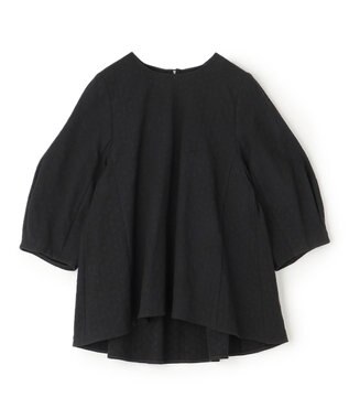 UNFILO L ジャガードブラウス ブラック