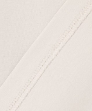 23区 L 【Lサイズ限定/洗える】スカーフプリントコンビ スリーブデザイン カットソー ベージュ×ブラック