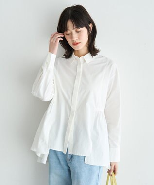 YECCA VECCA ペプラムギャザーシャツ