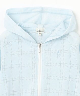 組曲 KIDS 【90-100㎝】オパールチェック パーカー サックスブルー系