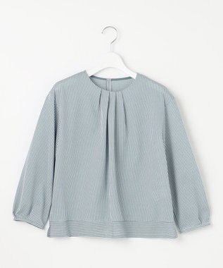 J.PRESS LADIES S 【WEB限定カラーあり】ストライプジャカード フロントタック カットソー グリーン系1