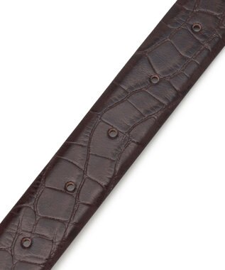 23区 【滝沢眞規子さん着用/VERY掲載】メタルループ ベルト ダークブラウン(型押し)