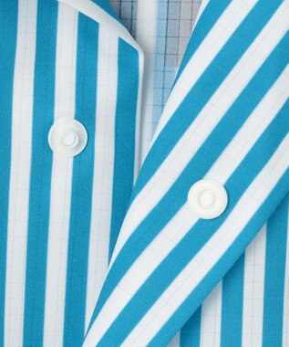 PW CIRCULUS 【高通気 / 軽撥水 / 軽量のDotAir 使用】【MEN】ストライプ柄オープンカラー サックスブルー系2