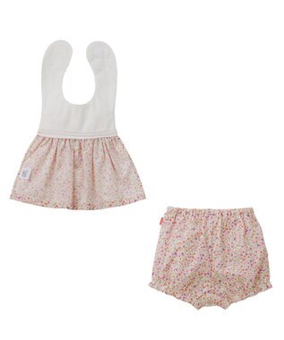 MIKI HOUSE HOT BISCUITS スタイ＆ブルマ ギフトセット【BOX付き】 白×ピンク