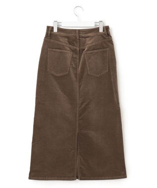 23区 【洗える】23区DENIM ベルベットストレッチ Aライン スカート モカ