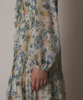 GRACE CONTINENTAL フラワープリントカフタンドレス キナリ